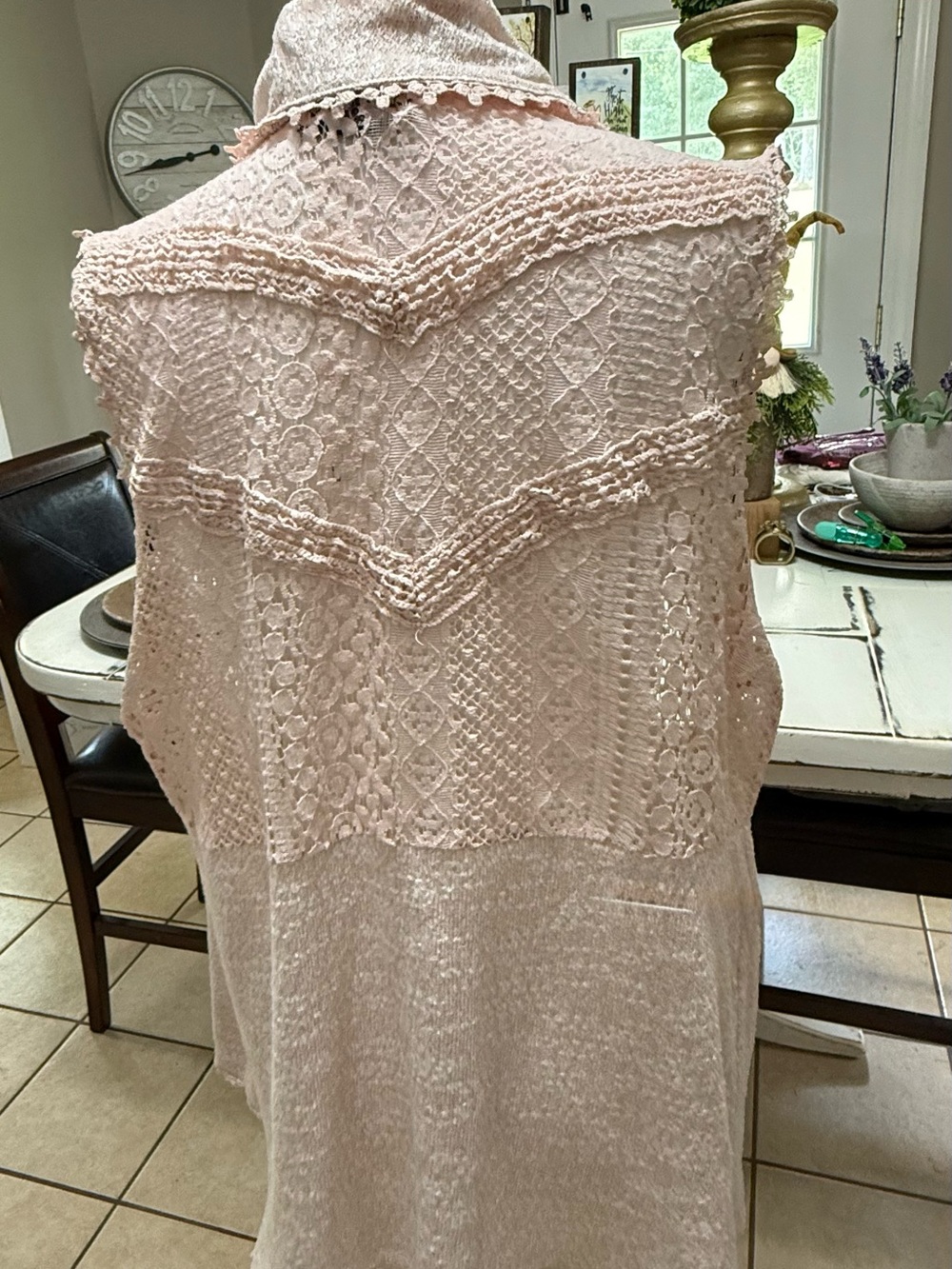 Say What? Light Pink Crochet Open Cardigan - Picture 4 of 5